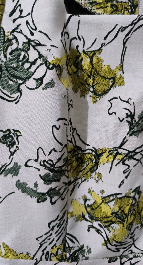 V Yaka Kısa Kollu Midi Desenli Kadın Elbise - Görsel 5