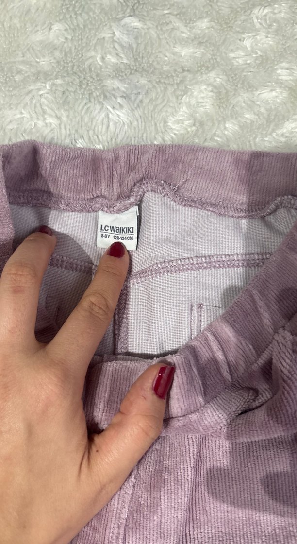 Kızlar için Mor Kürklü Tayt - Görsel 3