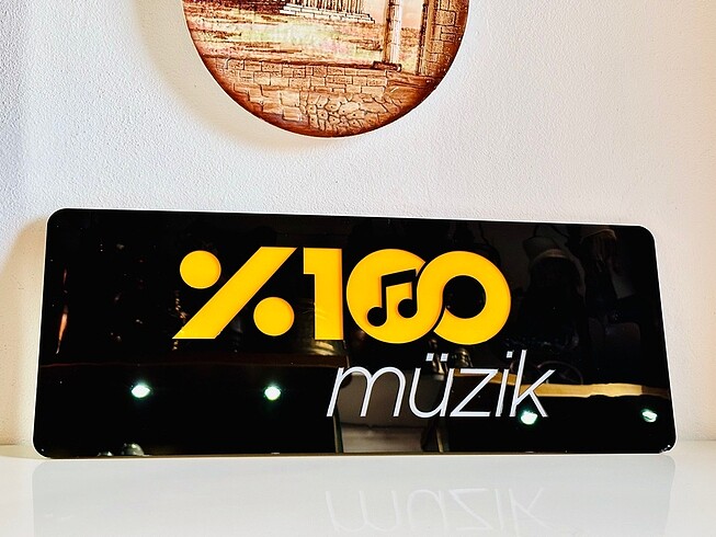  Beden siyah Renk Müzik köşeniz için ışıklı tabela