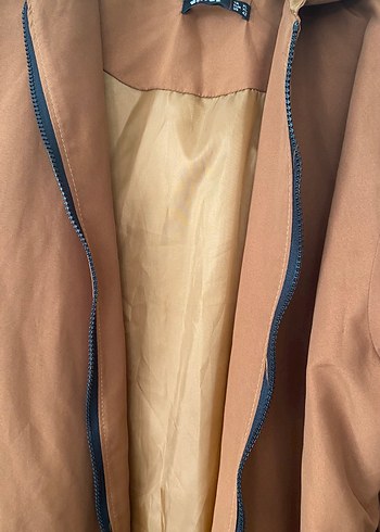 Kadın Kahverengi Uzun Fermuarlı trençkot - Görsel 4