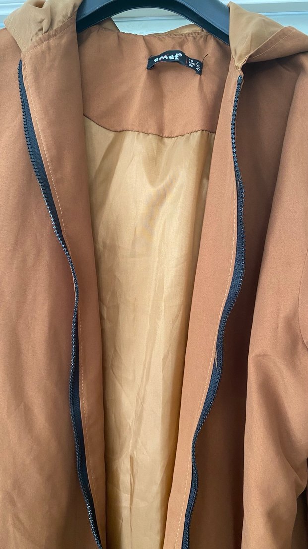 Kadın Kahverengi Uzun Fermuarlı trençkot - Görsel 4