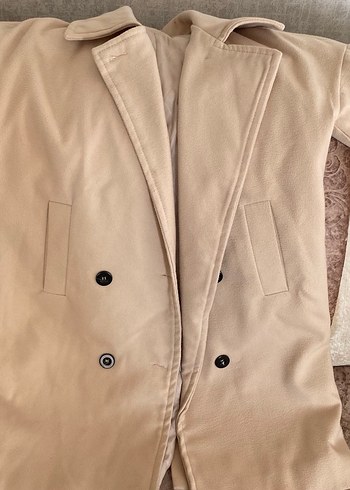 Bej Uzun Kadın Klasik Kaban - Görsel 5