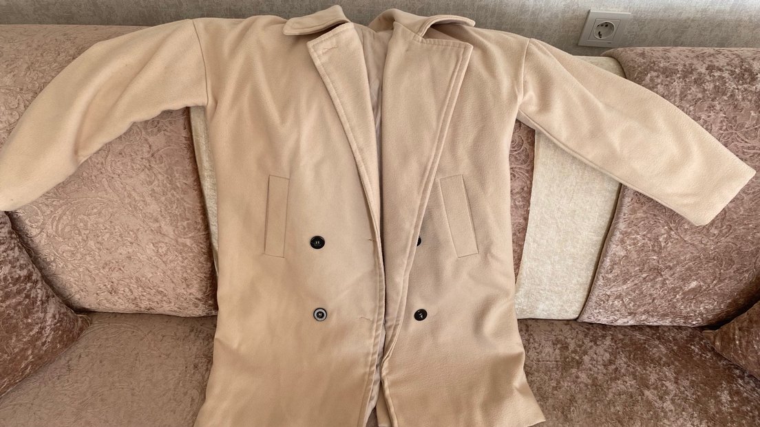 Bej Uzun Kadın Klasik Kaban - Görsel 5