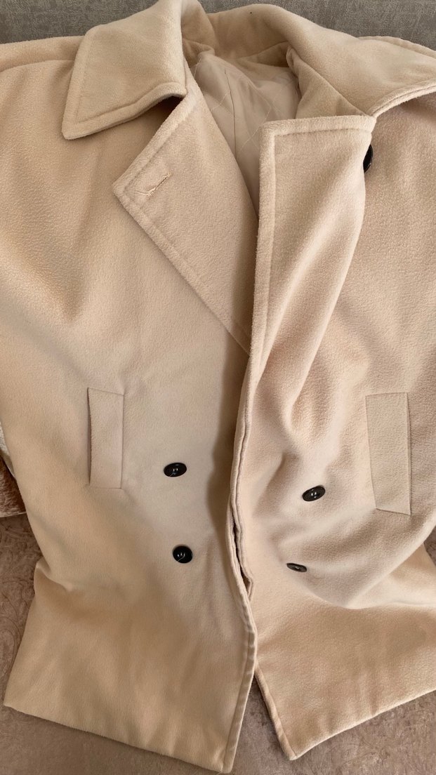 Bej Uzun Kadın Klasik Kaban - Görsel 4