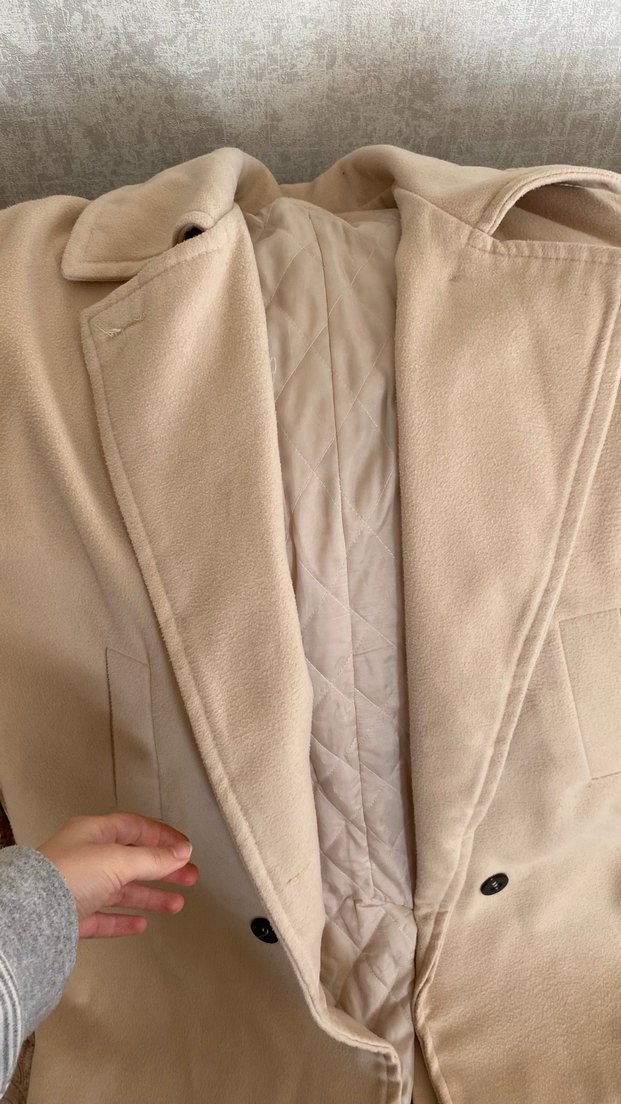 Bej Uzun Kadın Klasik Kaban - Görsel 3