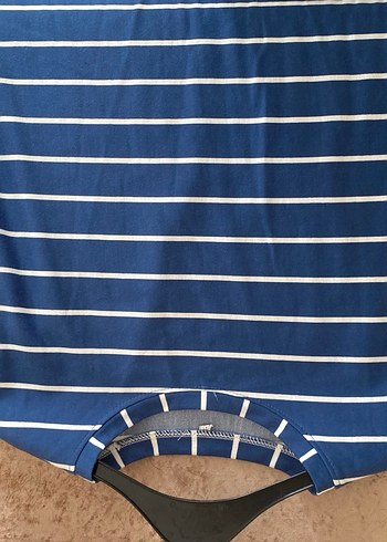 Lacivert Çizgili Uzun Kollu Hamile Tişörtü - Görsel 2