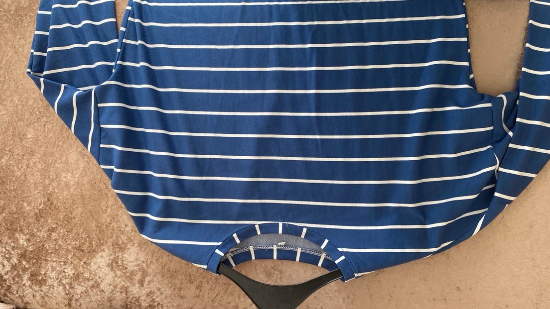 Lacivert Çizgili Uzun Kollu Hamile Tişörtü - Görsel 2