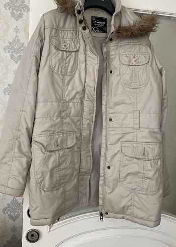 Gri Kürklü Midi Kadın Mont - Görsel 5