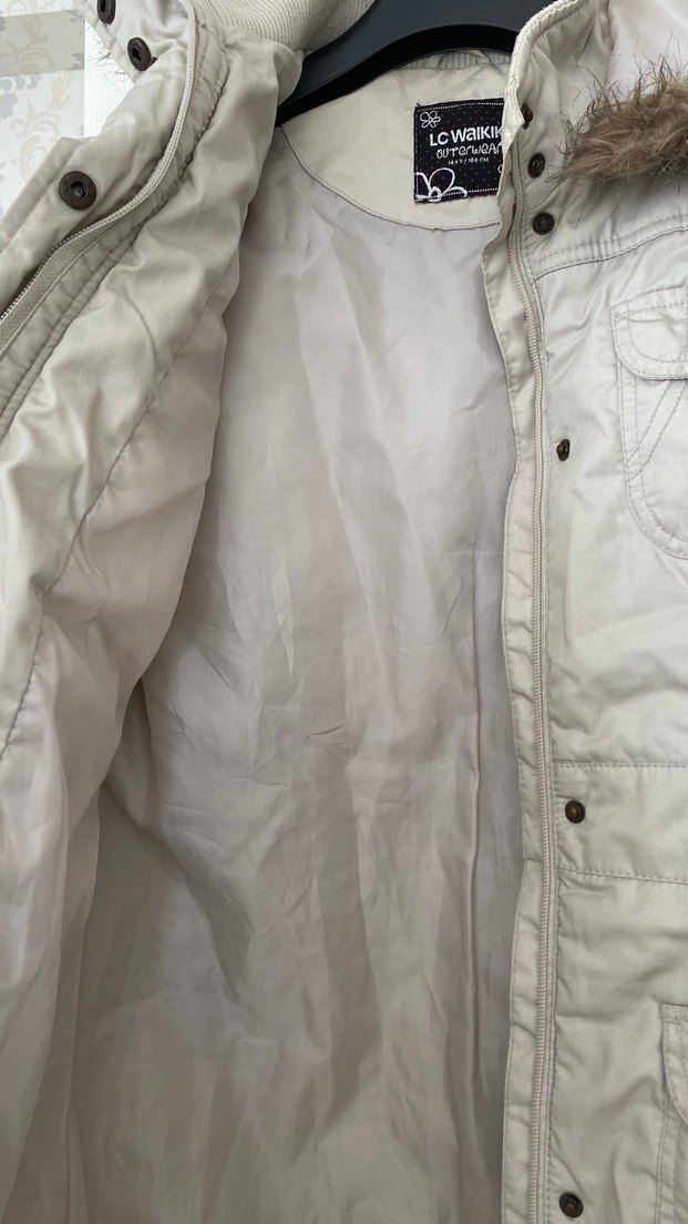 Gri Kürklü Midi Kadın Mont - Görsel 3