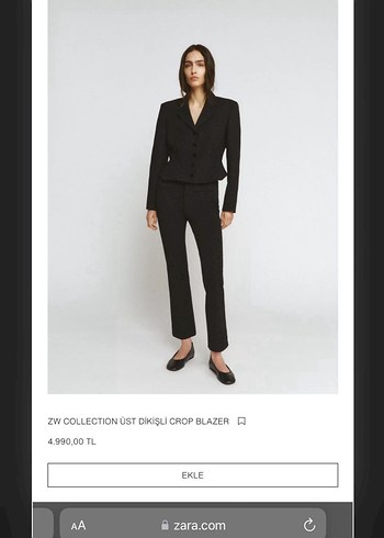 Zara Siyah Mini Blazer - Görsel 3