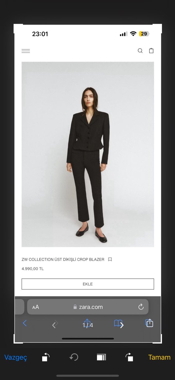 Zara Siyah Mini Blazer - Görsel 3