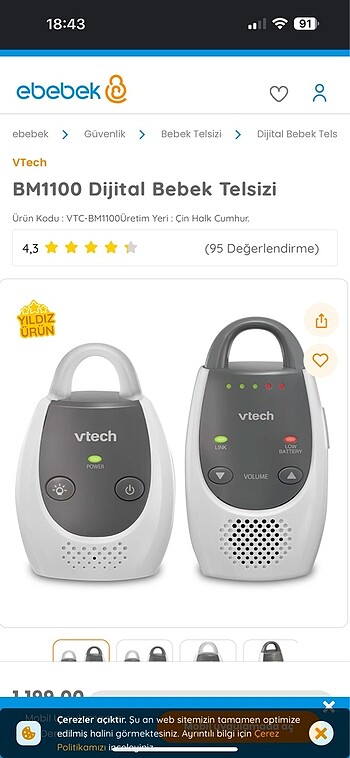 Vtech bebek telsizi