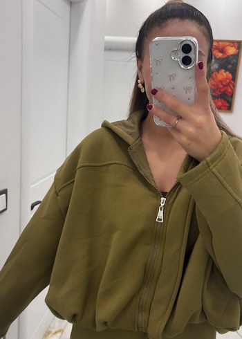 Kapüşonlu Salaş Kadın Eşofman Takımı - Görsel 7