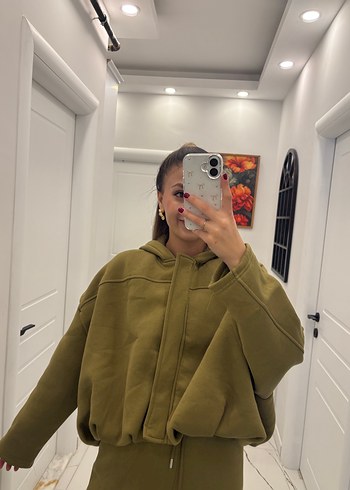 Kapüşonlu Salaş Kadın Eşofman Takımı - Görsel 5