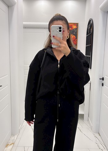 Siyah Oversize Kadın Eşofman Takımı - Görsel 7