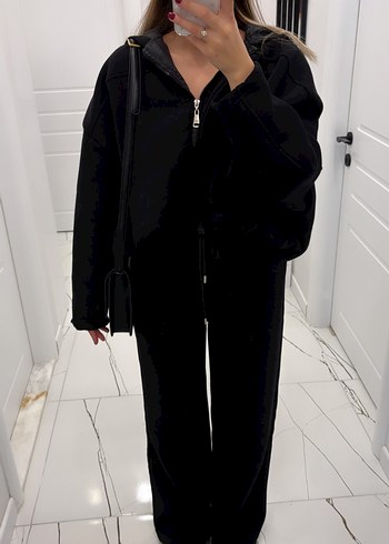 Siyah Oversize Kadın Eşofman Takımı - Görsel 5