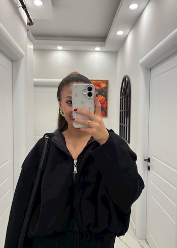 Siyah Yüksek Yakalı Kadın Eşofman Takımı - Görsel 6