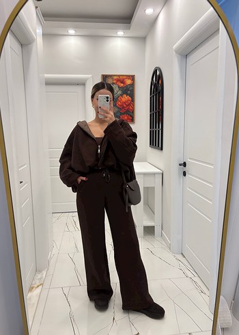 Kadın Kahverengi Salaş Eşofman Takımı - Görsel 6