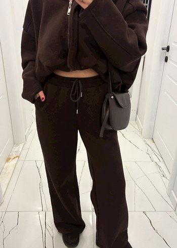 Kadın Kahverengi Salaş Eşofman Takımı - Görsel 4