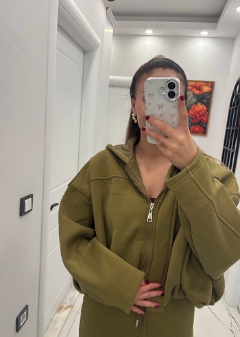 Kadın Kapüşonlu Haki Takım - Görsel 9