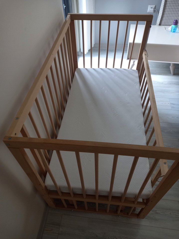 Bej Ahşap Bebek Beşiği - Görsel 5