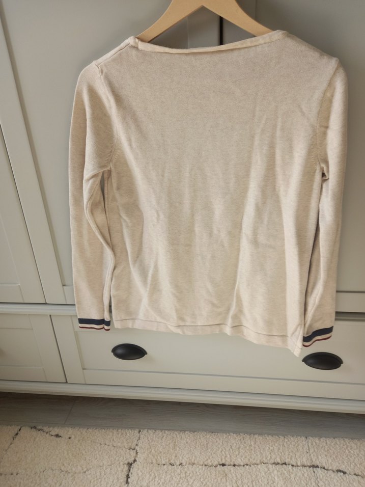 Uzun Kollu Bej Kız Çocuk Tişört - Görsel 4