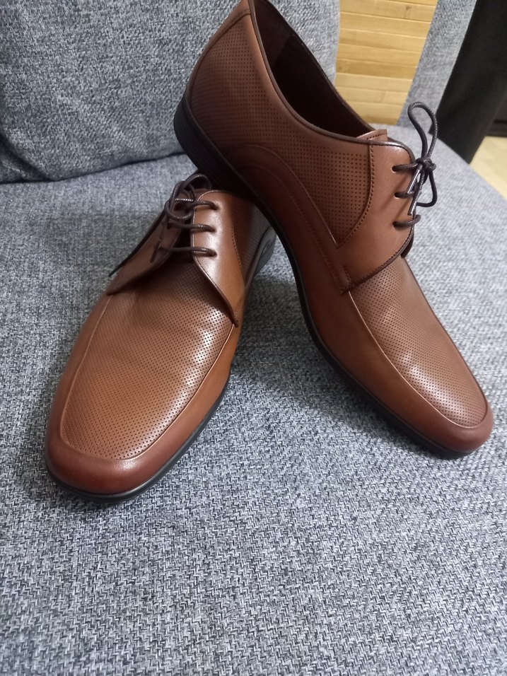 Klasik Kahverengi Deri Bağcıklı Erkek Ayakkabı - Görsel 2