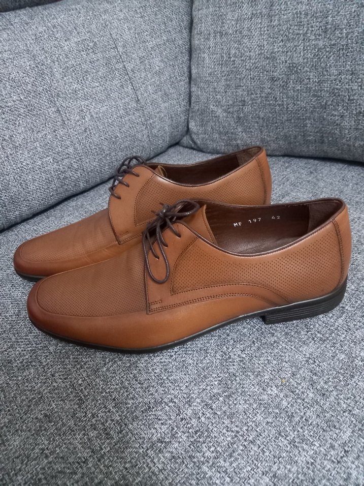Klasik Kahverengi Deri Bağcıklı Erkek Ayakkabı - Görsel 3