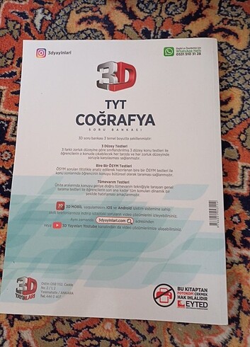 3d tyt coğrafya soru bankası sıfır kitap