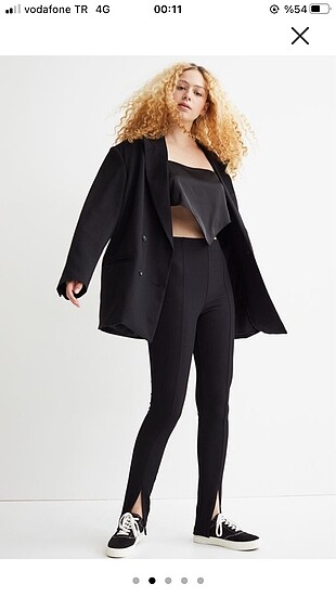 H&M Fitilli Yırtmaçlı Tayt