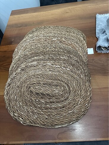 Beden camel Renk Hasır jüt oval 6adet supla