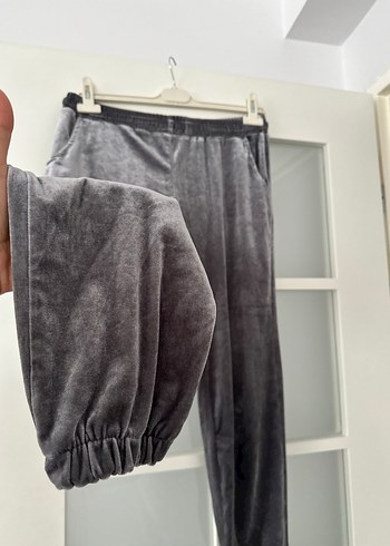 l Beden gri Renk Gri Kadın Beli Kemerli Rahat Eşofman