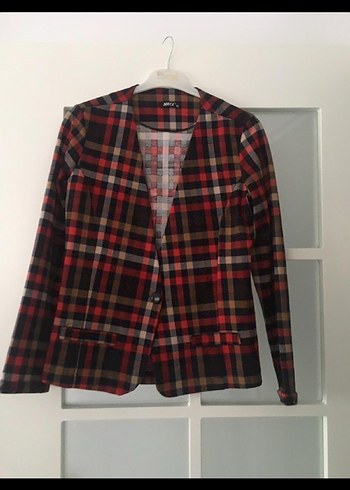 Kareli Kadın Blazer Ceket