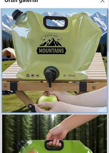 Orman Yeşili Katlanabilir Su Kabı 8L - Görsel 4