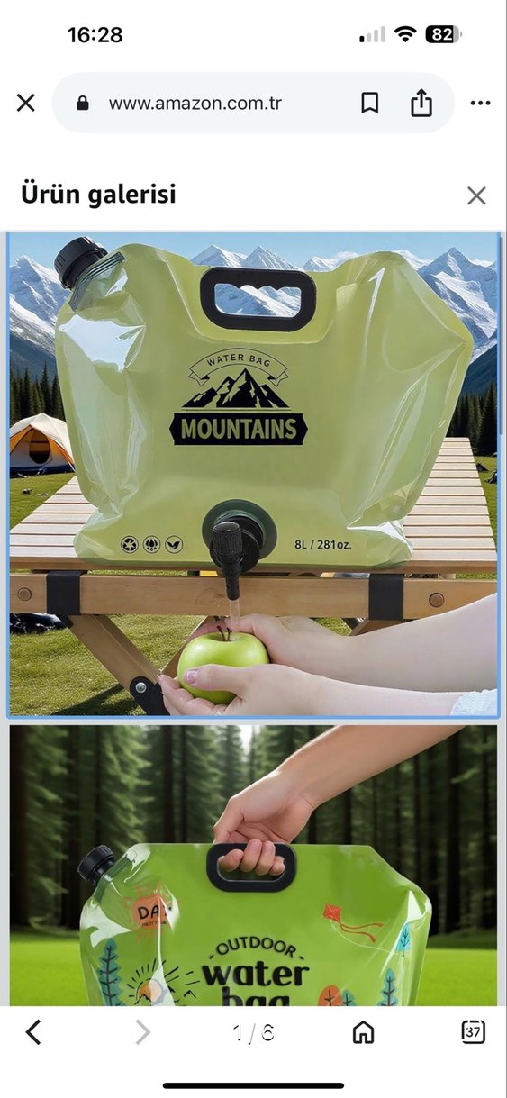 Orman Yeşili Katlanabilir Su Kabı 8L - Görsel 4