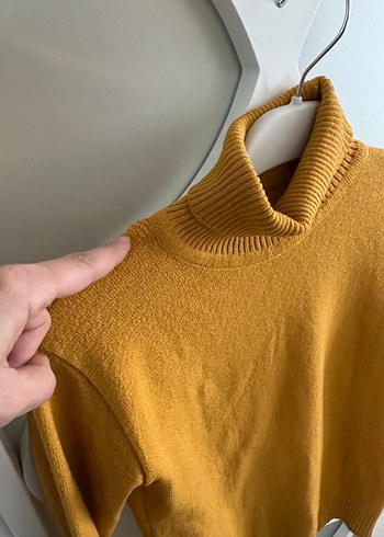 Sarı Kadın Boğazlı Triko Kazak - Görsel 7