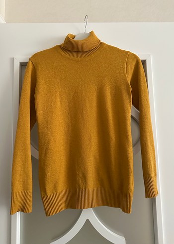 Sarı Kadın Boğazlı Triko Kazak - Görsel 5