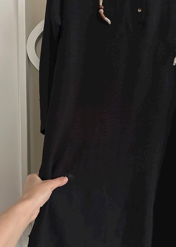 Düğmeli Kapüşonlu  Uzun  Tunik - Görsel 5