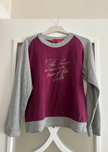 Bordo Gri Baskılı Üst - Görsel 2