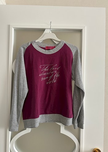 Bordo Gri Baskılı Üst - Görsel 3