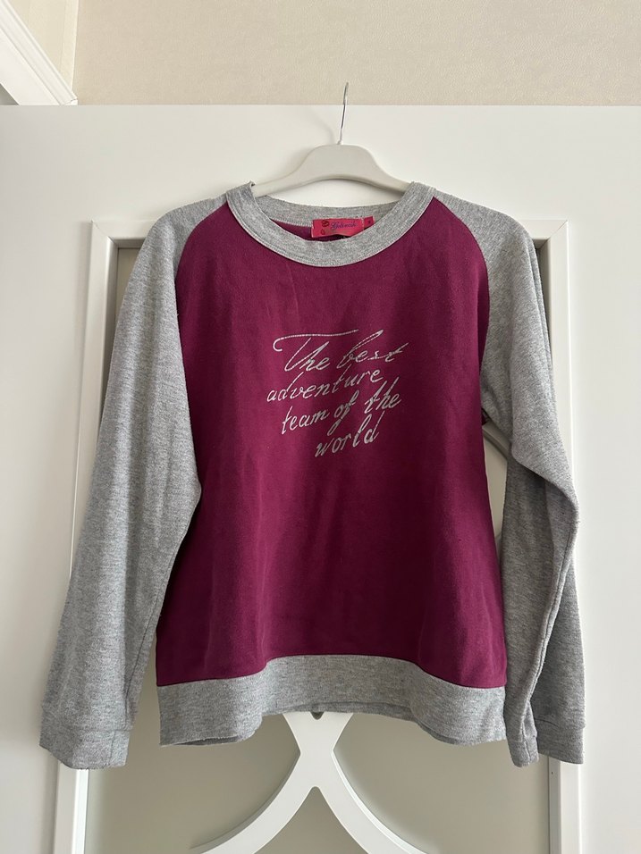 Bordo Gri Baskılı  Üst - Görsel 2