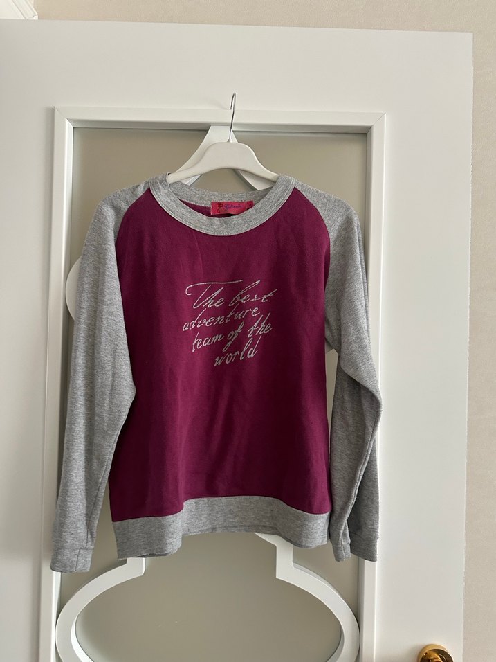 Bordo Gri Baskılı  Üst - Görsel 3