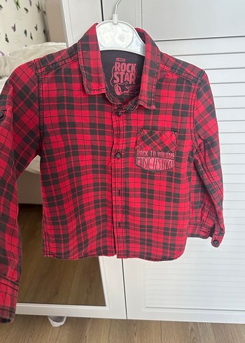 Kırmızı Ekose Çocuk Gömlek - Görsel 2