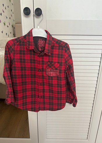 Kırmızı Ekose Çocuk Gömlek - Görsel 3