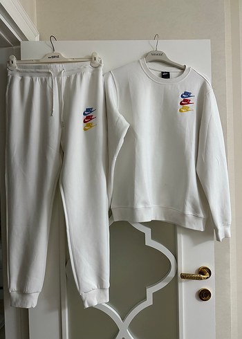 Beyaz Rahat Kesim Kadın Eşofman Takımı - Görsel 5