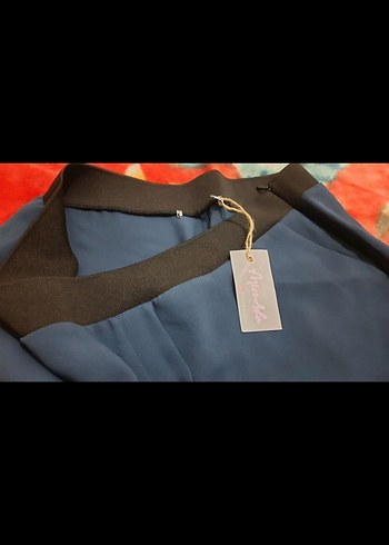 42 Beden Mavi Midi Kumaş Pantolon, Regular Fit