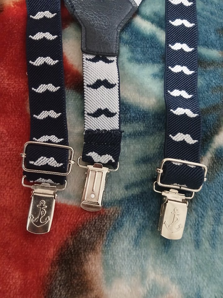 Çocuklar için Kravat Desenli Askı ve Papyon Seti - Görsel 2