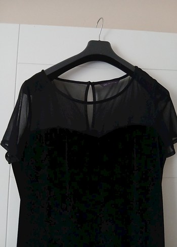 Marks & Spencer M&s Drapeli Siyah Midi Goth Elbise