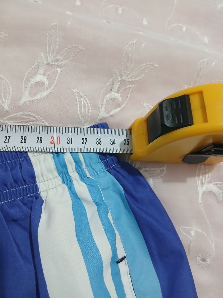 Erkek Renkli Mavi Şort Mayo - Görsel 4