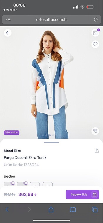 l Beden Gömlek tunik